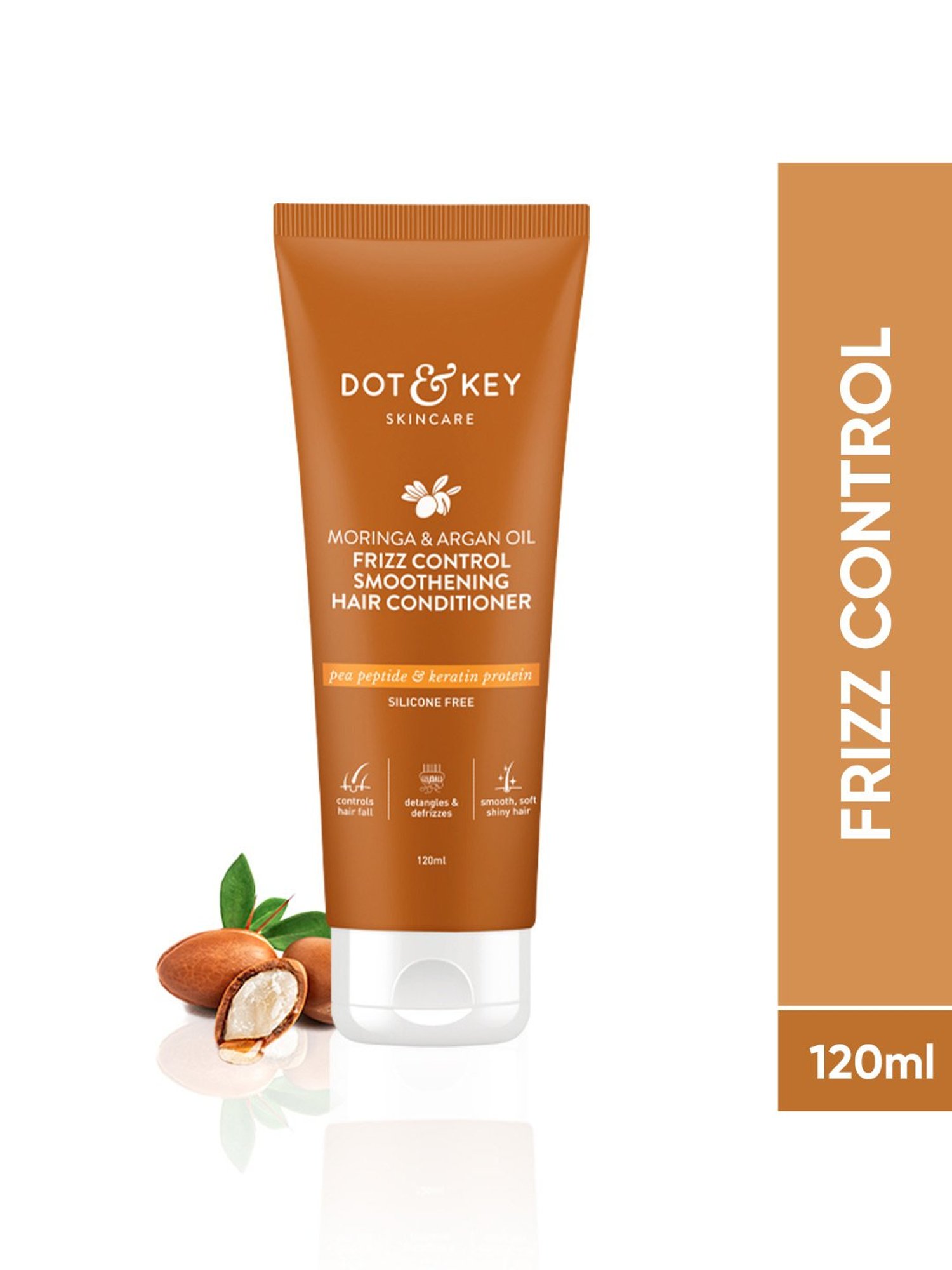 Dot & Key Moringa & Argan Oil Frizz Control, Smoothing Hair Conditioner - 120 ml