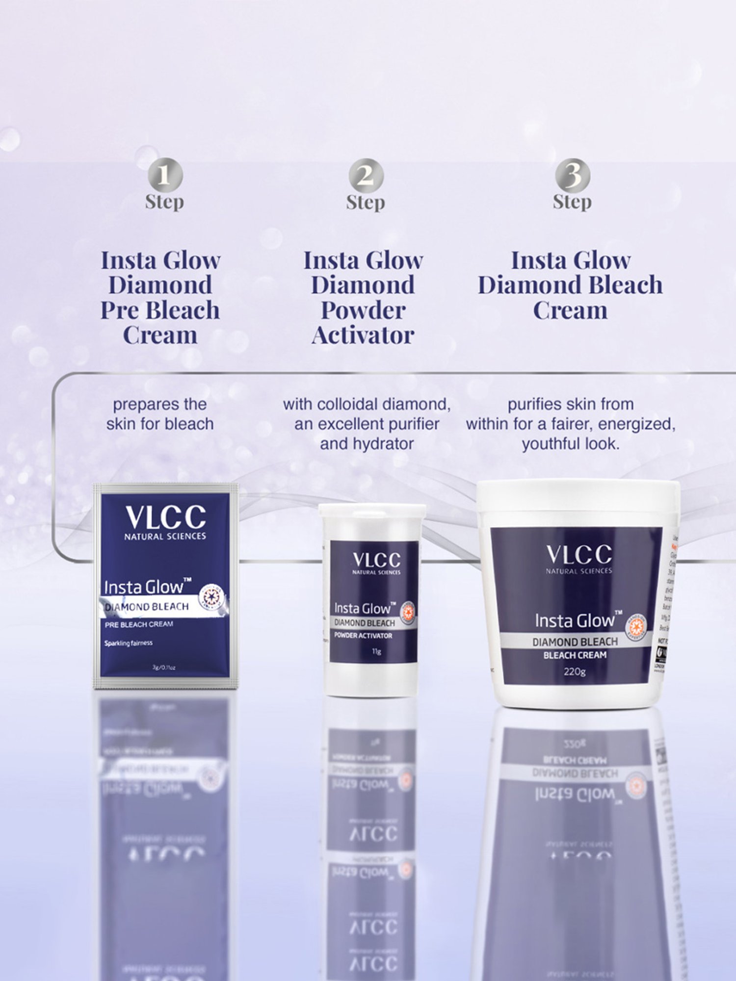 VLCC Insta Glow Gold Bleach & Insta Glow Diamond Bleach Combo