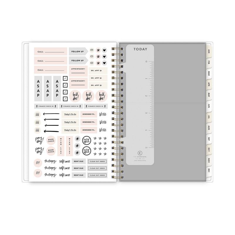2021 The Everygirl Planner 5" x 8" Frosted Plastic Weekly/Monthly Wirebound Luna - Blue Sky