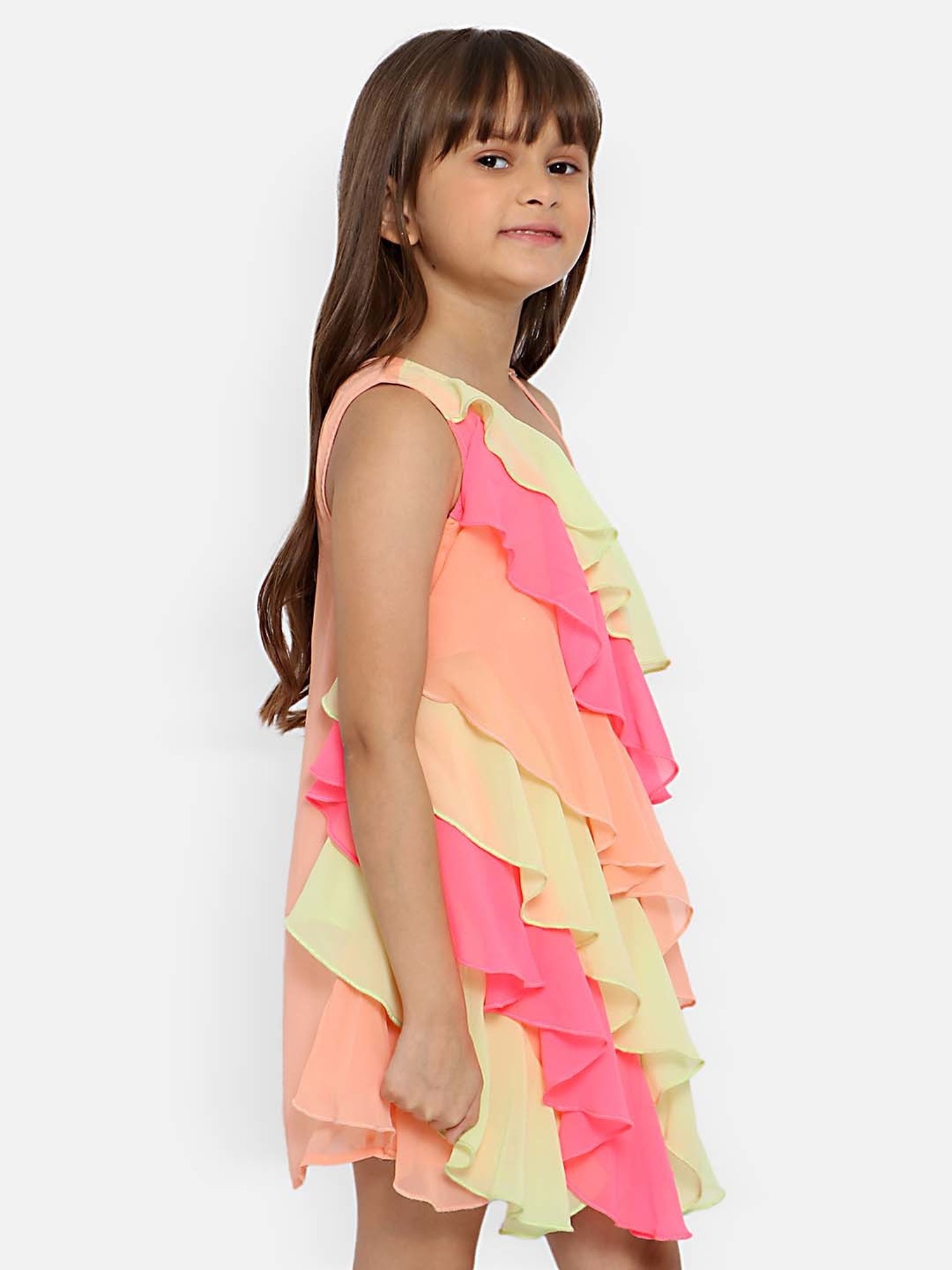 Nauti Nati Kids Multicolor Solid Dress