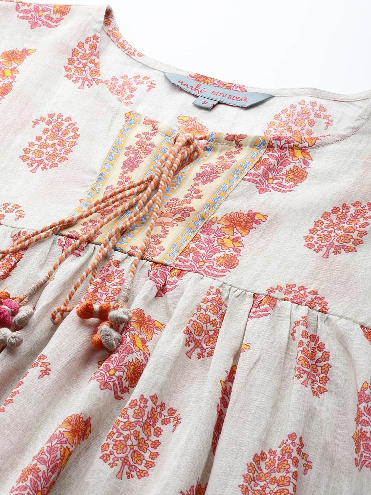 aarke Ritu Kumar Grey Printed Top