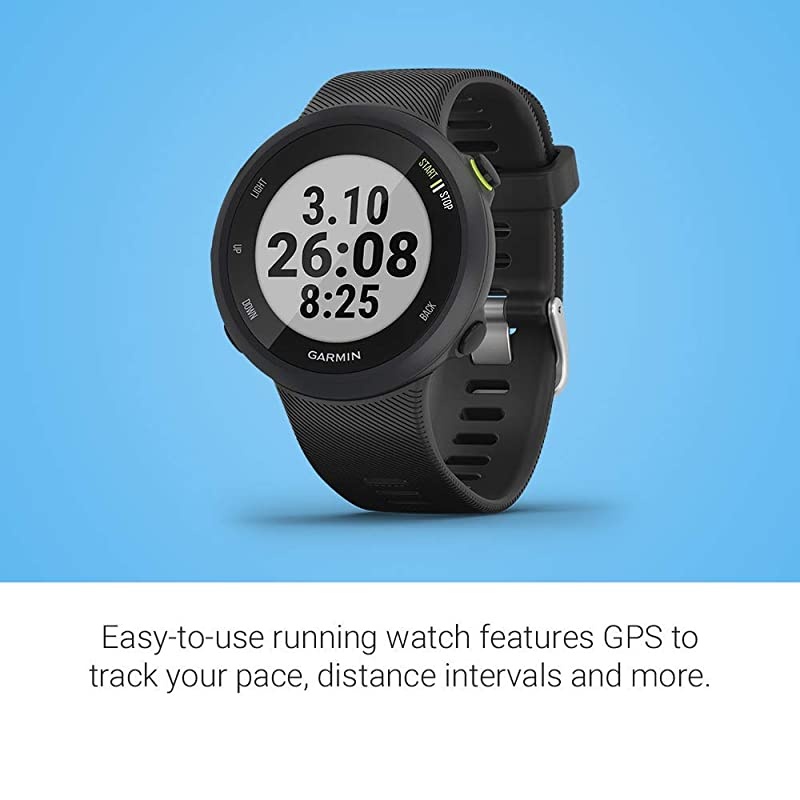 Garmin Forerunner 45 GPS Running Watch with Included  Wall Charging Adapter Bundle (Black (42mm Case))