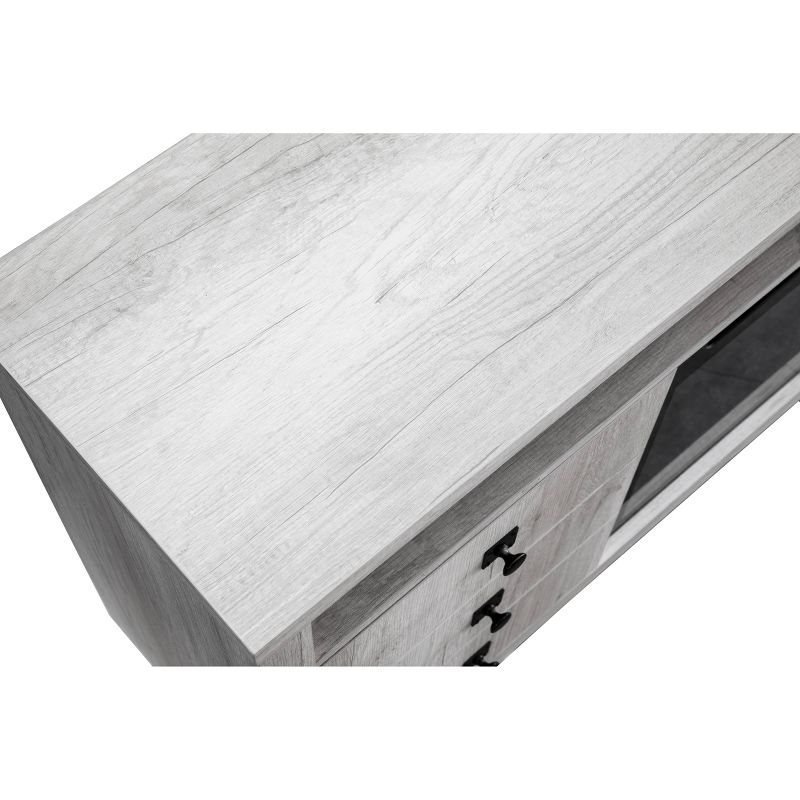 Rosemark 3 Door Media Credenza TV Stand for TVs up to 66" Gray - Treasure Trove Accents