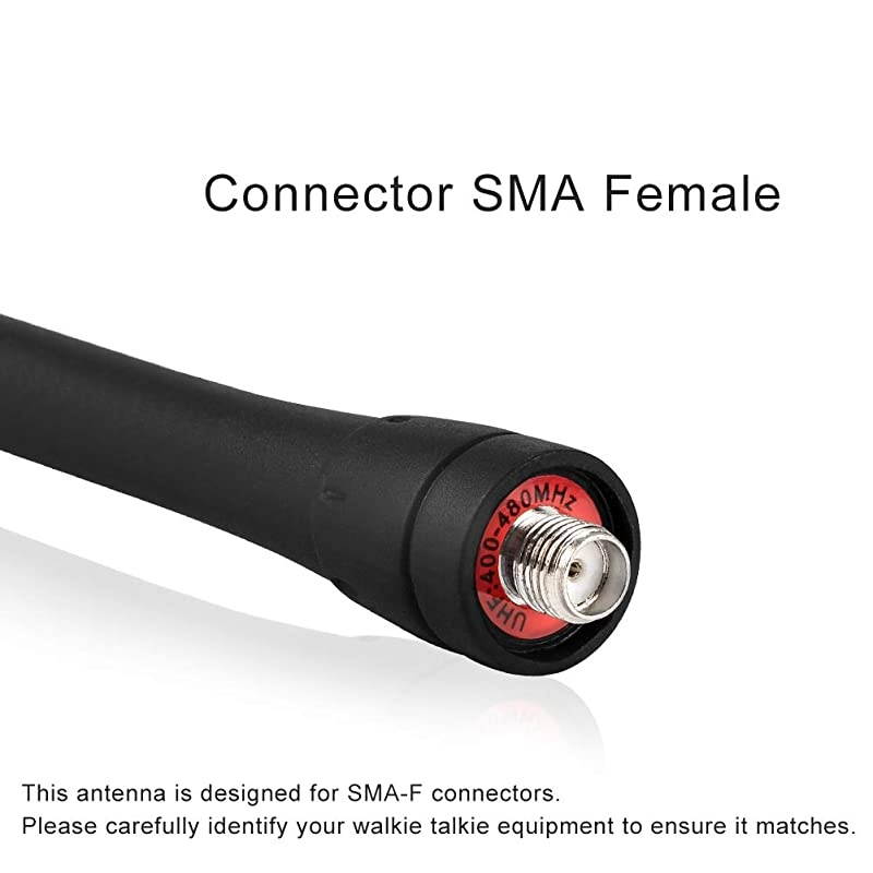 3.4 Inches Short Antenna for Retevis, Baofeng Kenwood  Walkie Talkies, UHF 400-480 MHz Single Band with SMA Female Connector, Compatible with Most Two-Way Radios (1 Pack)