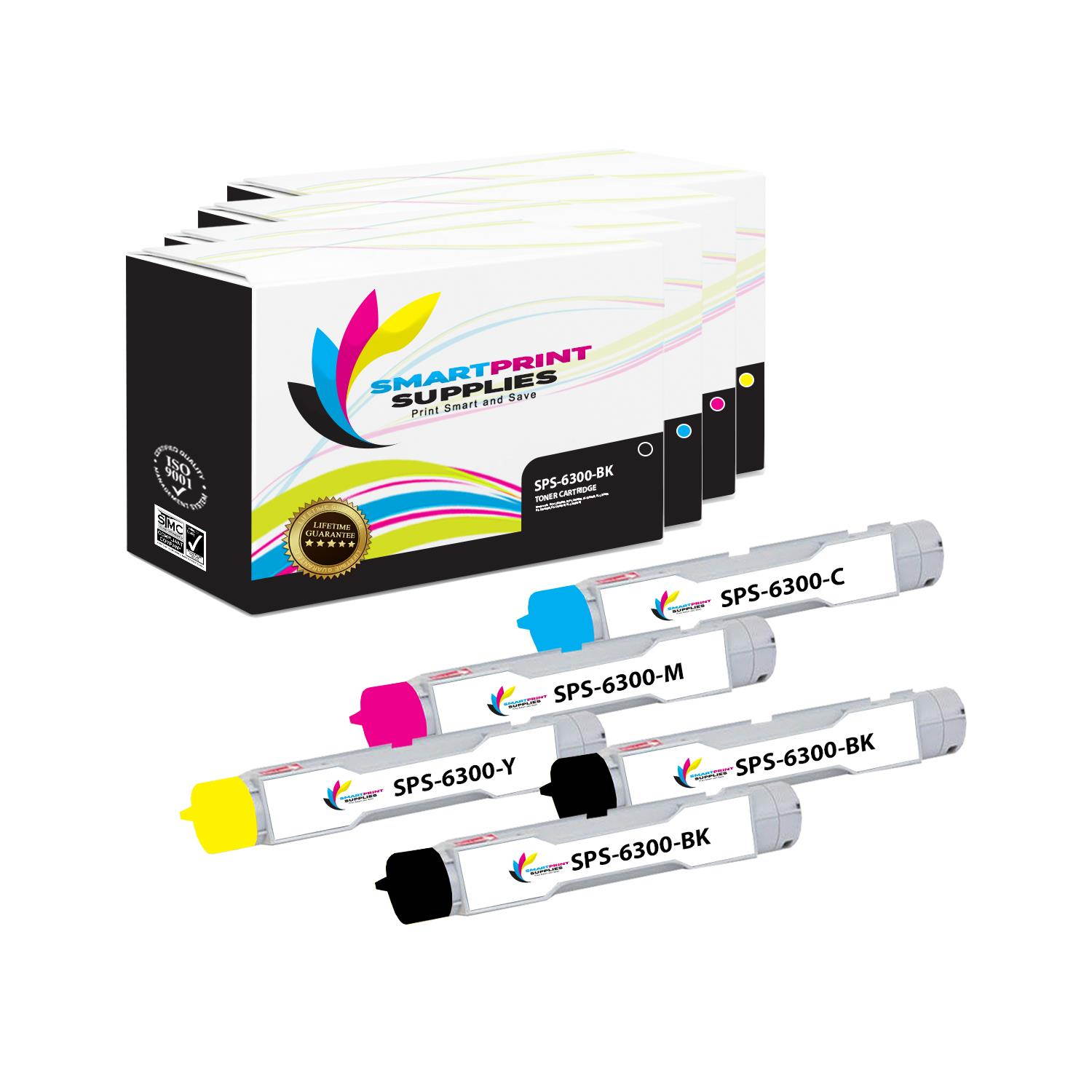 Smart Print Supplies Compatible 106R01085 106R01082 106R01083 106R01084 High Yield Toner Cartridge Replacement for Xerox Phaser 6300 Printers (Black, Cyan, Magenta, Yellow) - 5 Pack