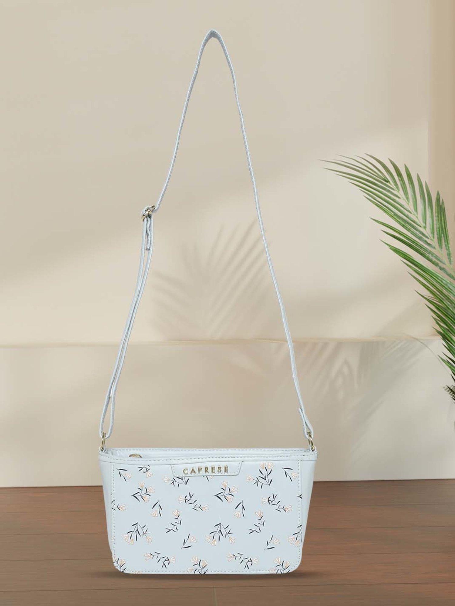 Caprese MERIDA Blue Floral Small Sling Handbag