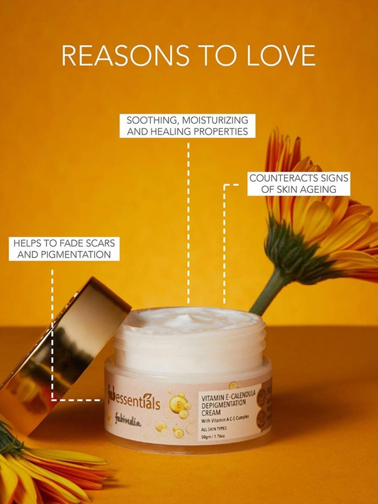 Fabessentials Vitamin E, Calendula & Depigmentation Cream - 50 gm