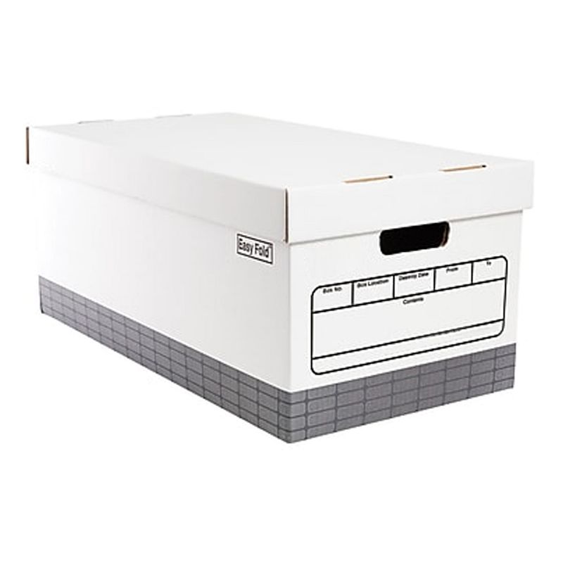 MyOfficeInnovations Recycled Corrugated BXes Medium-Duty Letter Size White/Gray 12/CT 690748