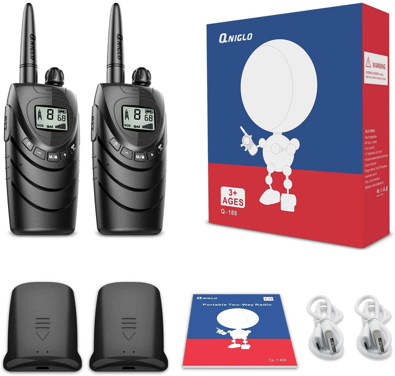 Rechargeable Walkie Talkies for Adults, 22 Channel FRS Long Range Walkie Talkie Two Way Radio with 1500mAh Rechargeable Li-ion Battery for Adult Outdoor, Business, Camping, Cruising