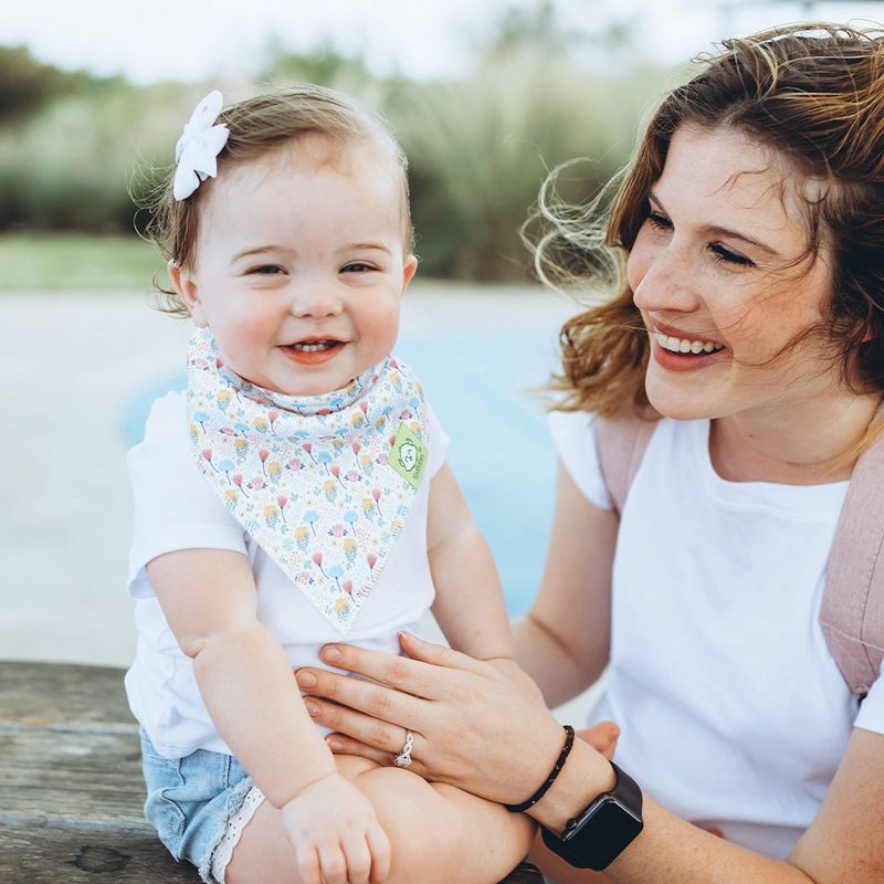 KeaBabies 10-Pack Organic Cotton Baby Bandana Drool Bib Set 8-Pack, "Tea Party" Multicolored