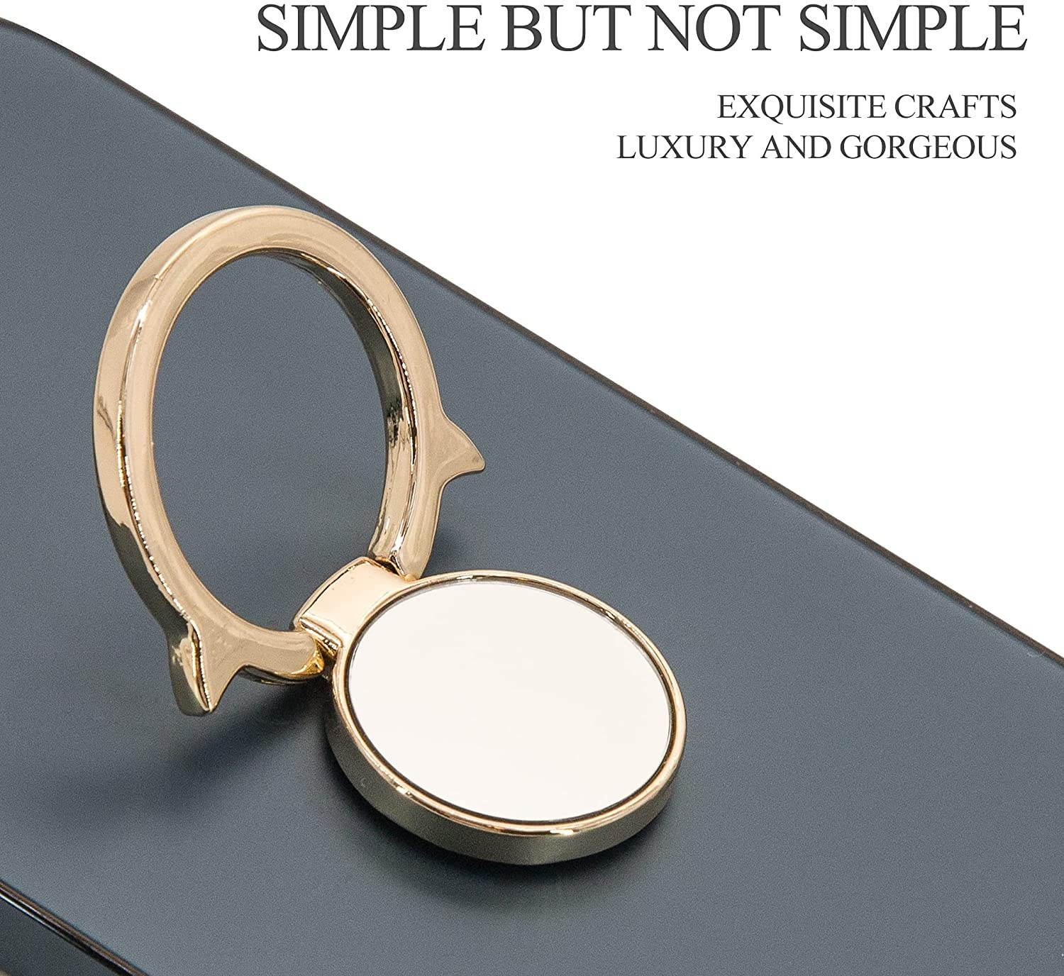 Phone Finger Ring Stands 360 Degree Rotation Mirror Metal Ring Phone Ring for Magnetic Car Mount Compatible,Compatible with iPhone, Android & Other Smartphones (Demon Sliver)