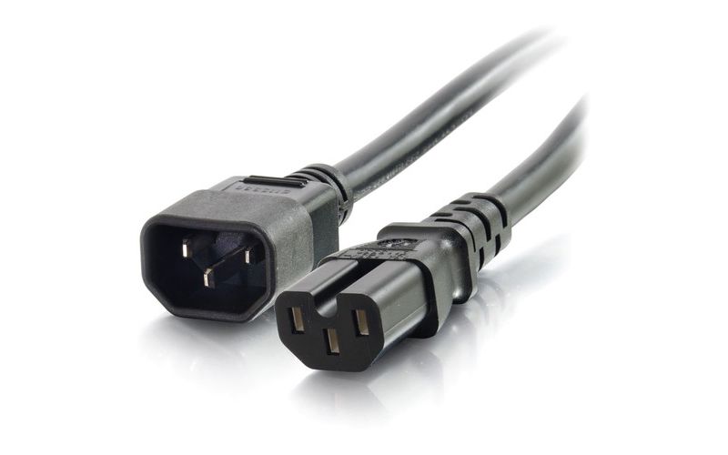 C2G 3ft 14AWG 250 Volt Power Cord (IEC C14 to IEC C15) - For PDU - 14 Gauge - 250 V AC - Black - 3 ft Cord Length