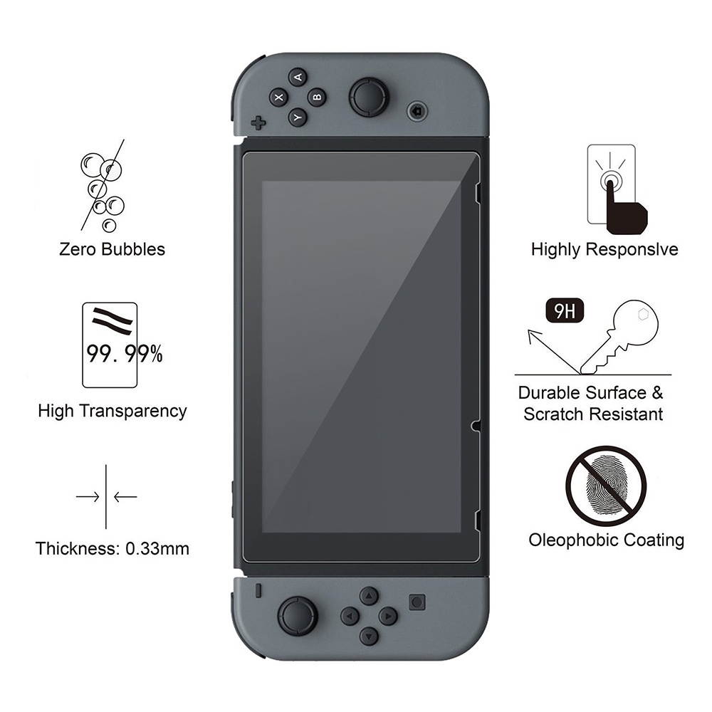Dockable Case Cover for Nintendo Switch Console and Joy-Con Controller - Set with Screen Protector 6Pcs Thumb Cap Accessories, Hard Protective Plastic Shell Anti-Scratch Shockproof (Clear Diamond)