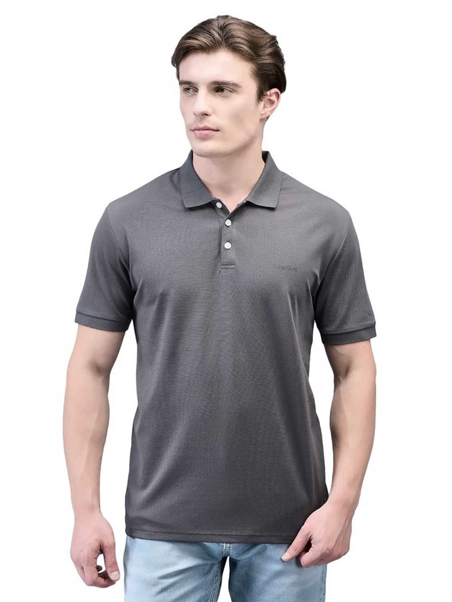Woodland Dark Grey Regular Fit Polo T-Shirt