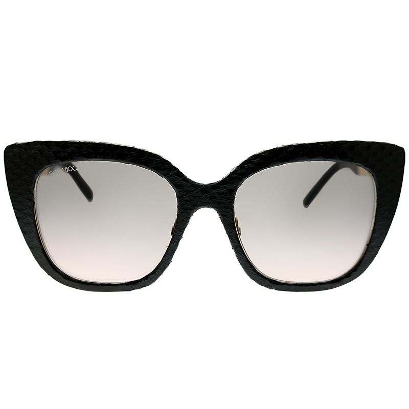 Jimmy Choo  J7V Womens Cat-Eye Sunglasses Black Leather 53mm