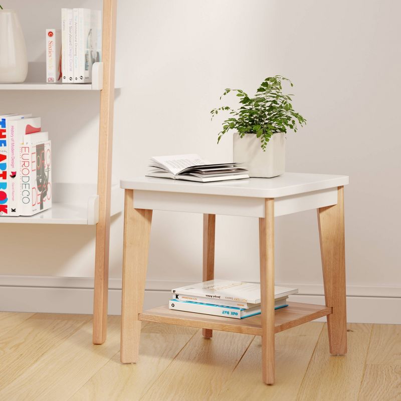 Remus Square Side Table Oak Brown/White - Universal Expert