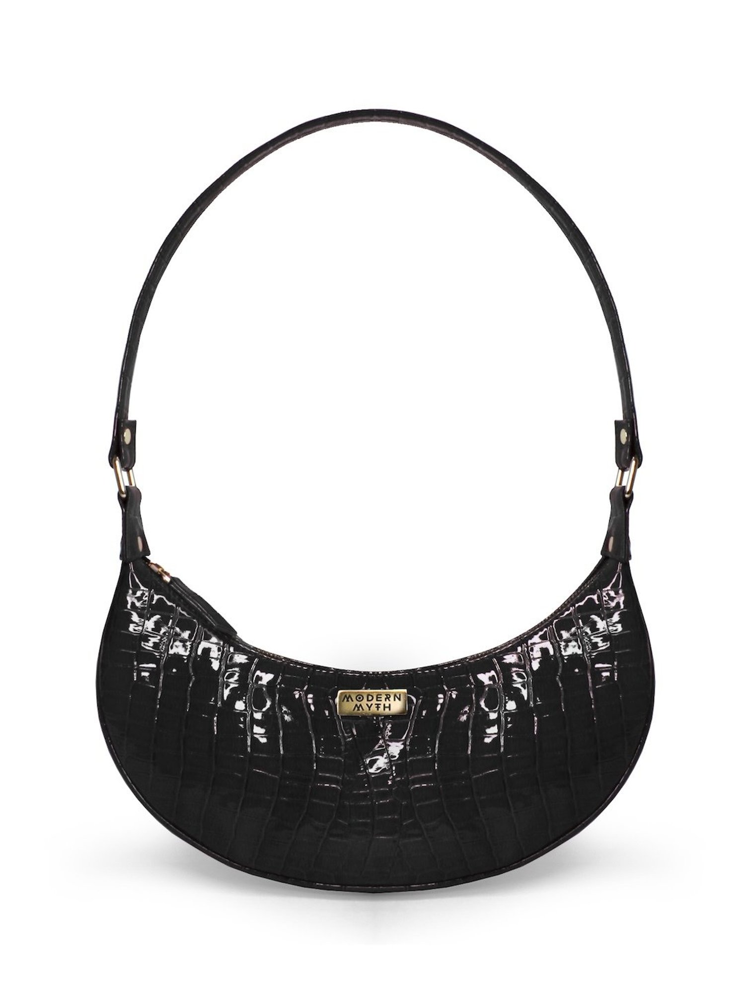 Modern Myth Black Textured Medium Hobo Bag