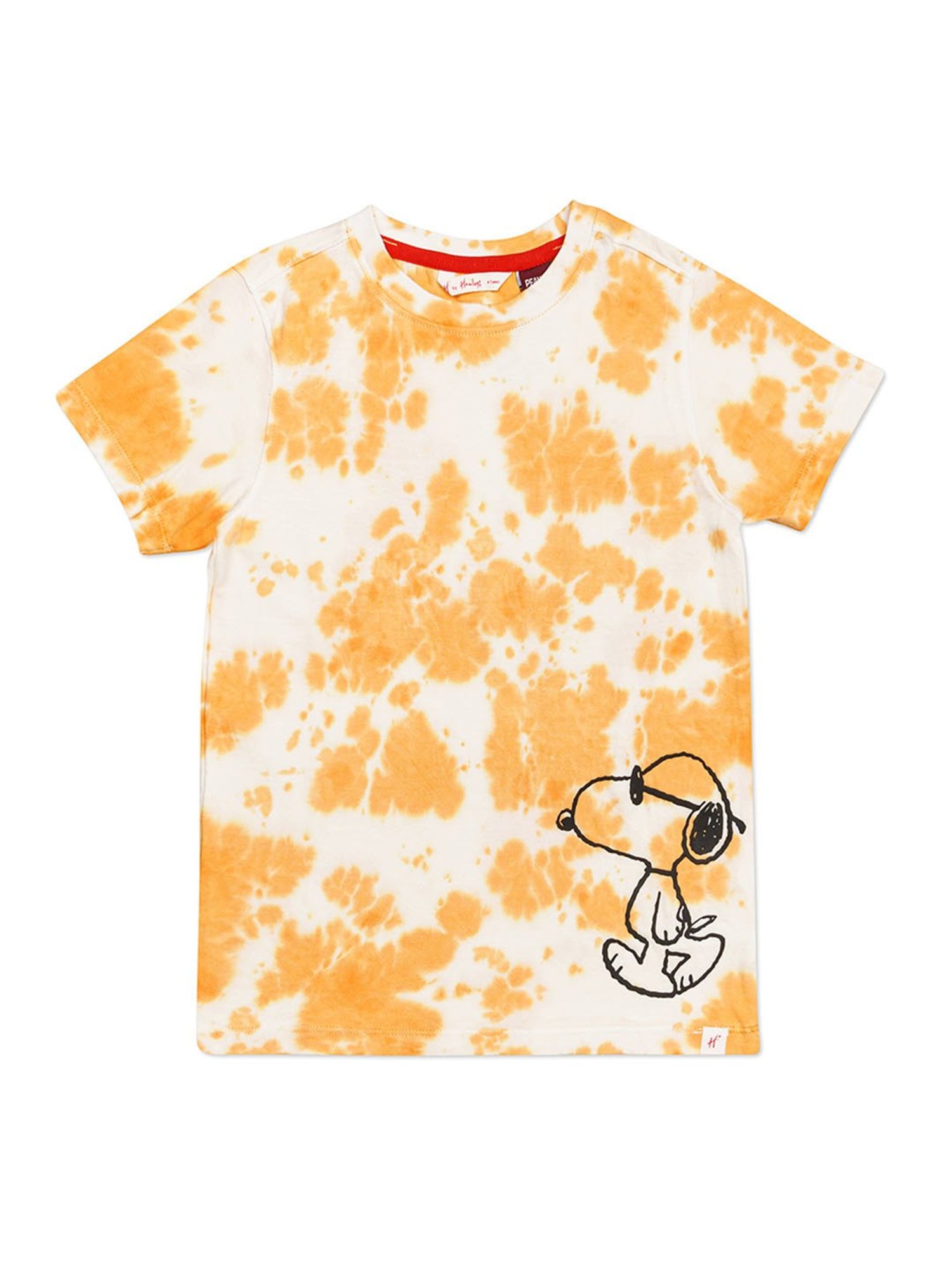 H by Hamleys Kids White & Orange Printed T-Shirt