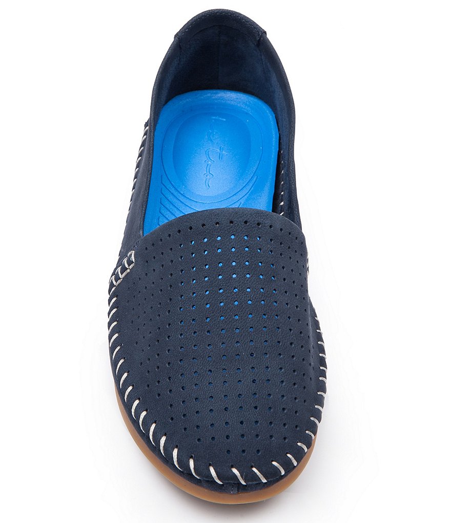 Me Too Lotus Nubuck Leather Perforated Slip-On Flats