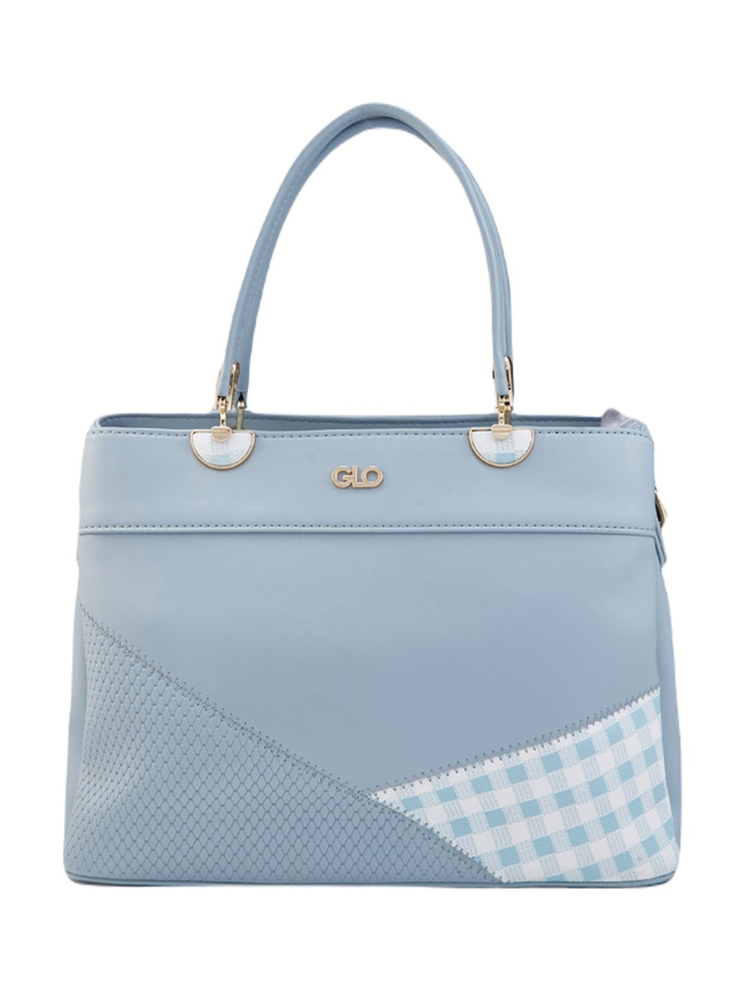 Globus Blueish Grey Color Block Medium Handheld Handbag