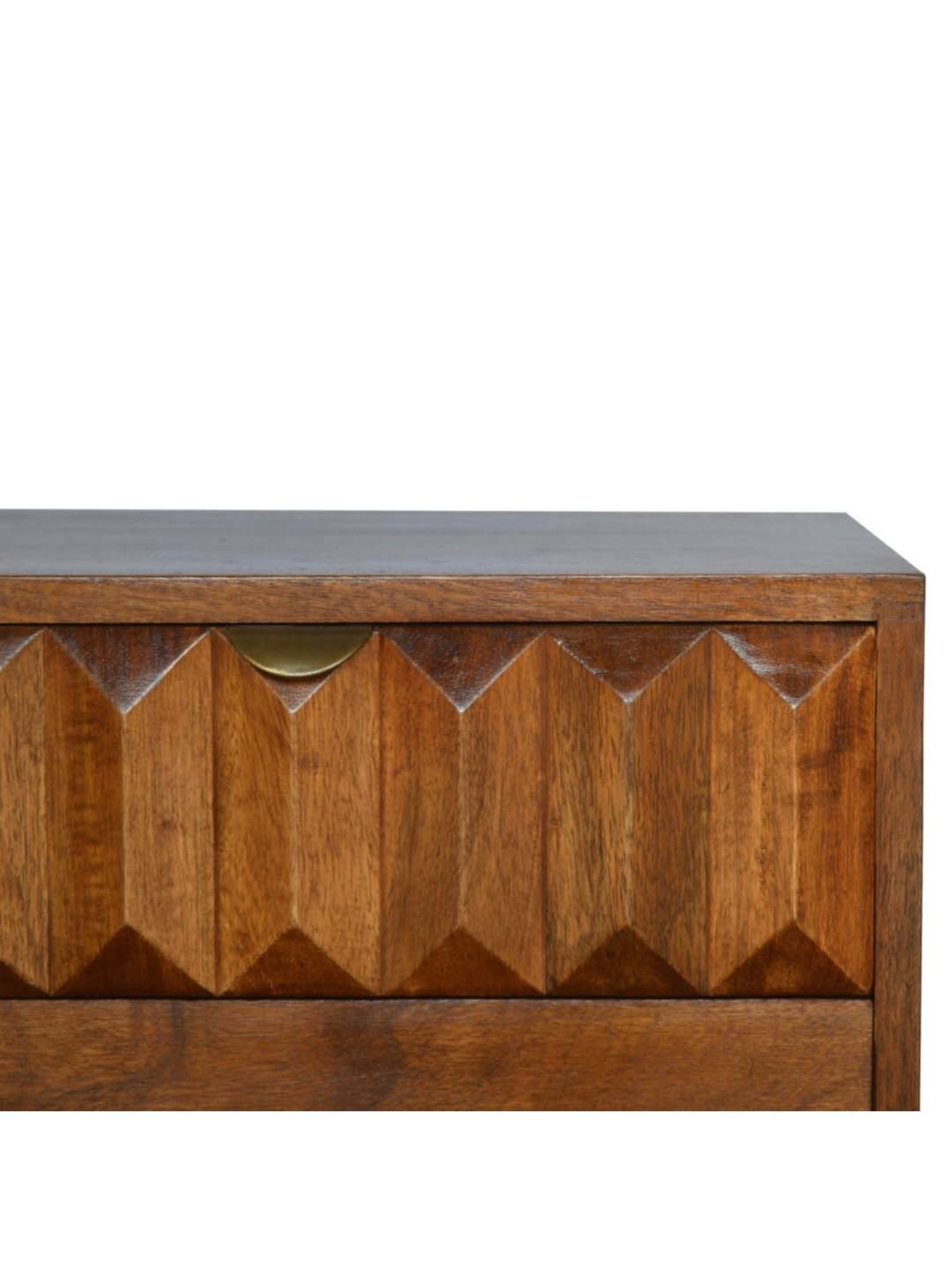 Artisan Furniture Textured Chestnut Prism Brown Bedside Table