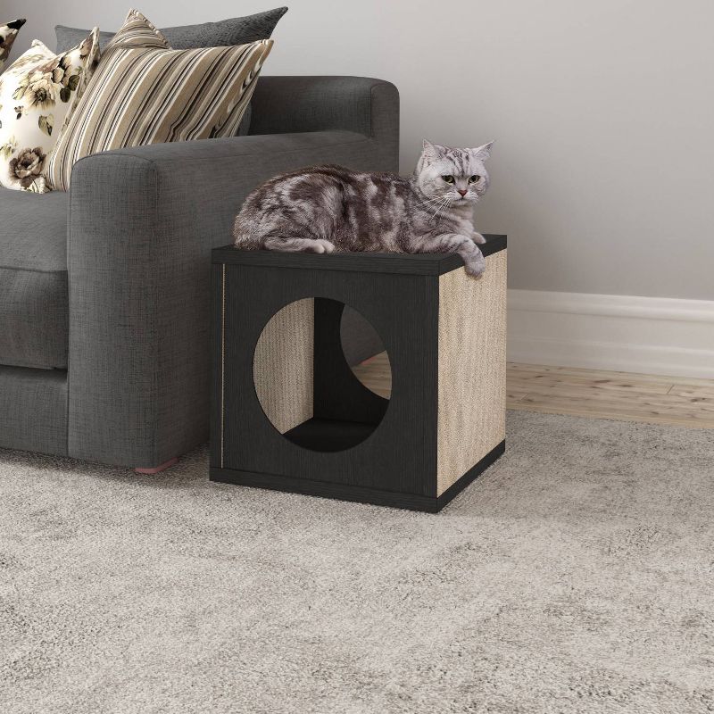 Way Basics Eco Cube Cat Scratcher - S/M - Black