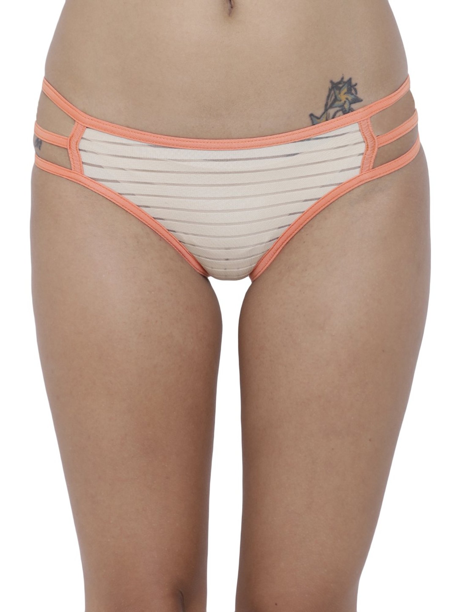 BASIICS by La Intimo Multicolor Striped Bikini Panty ( Pack Of 5 )