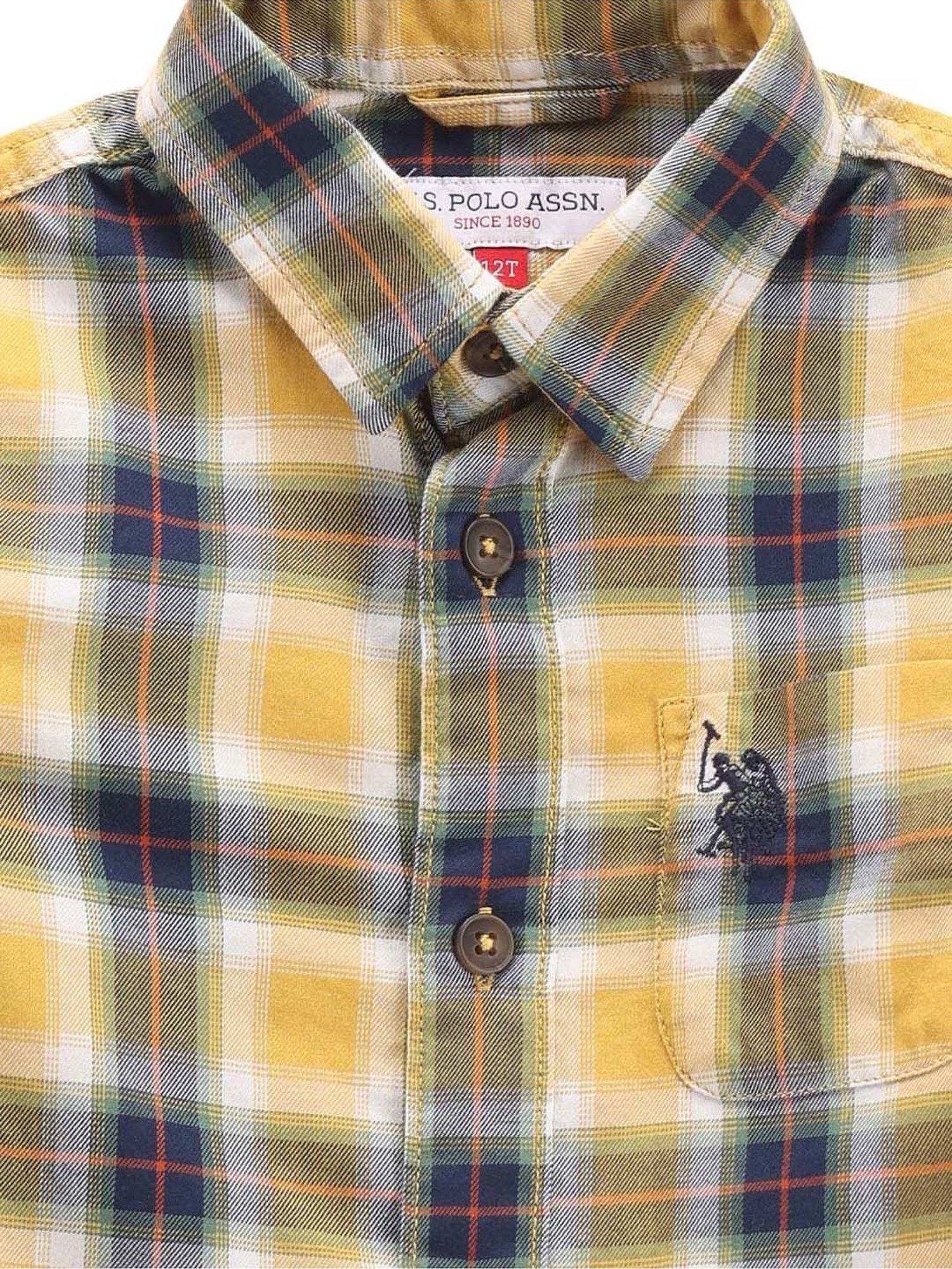 Mothercare Kids Blue Cotton Self Pattern Full Sleeves Shirt