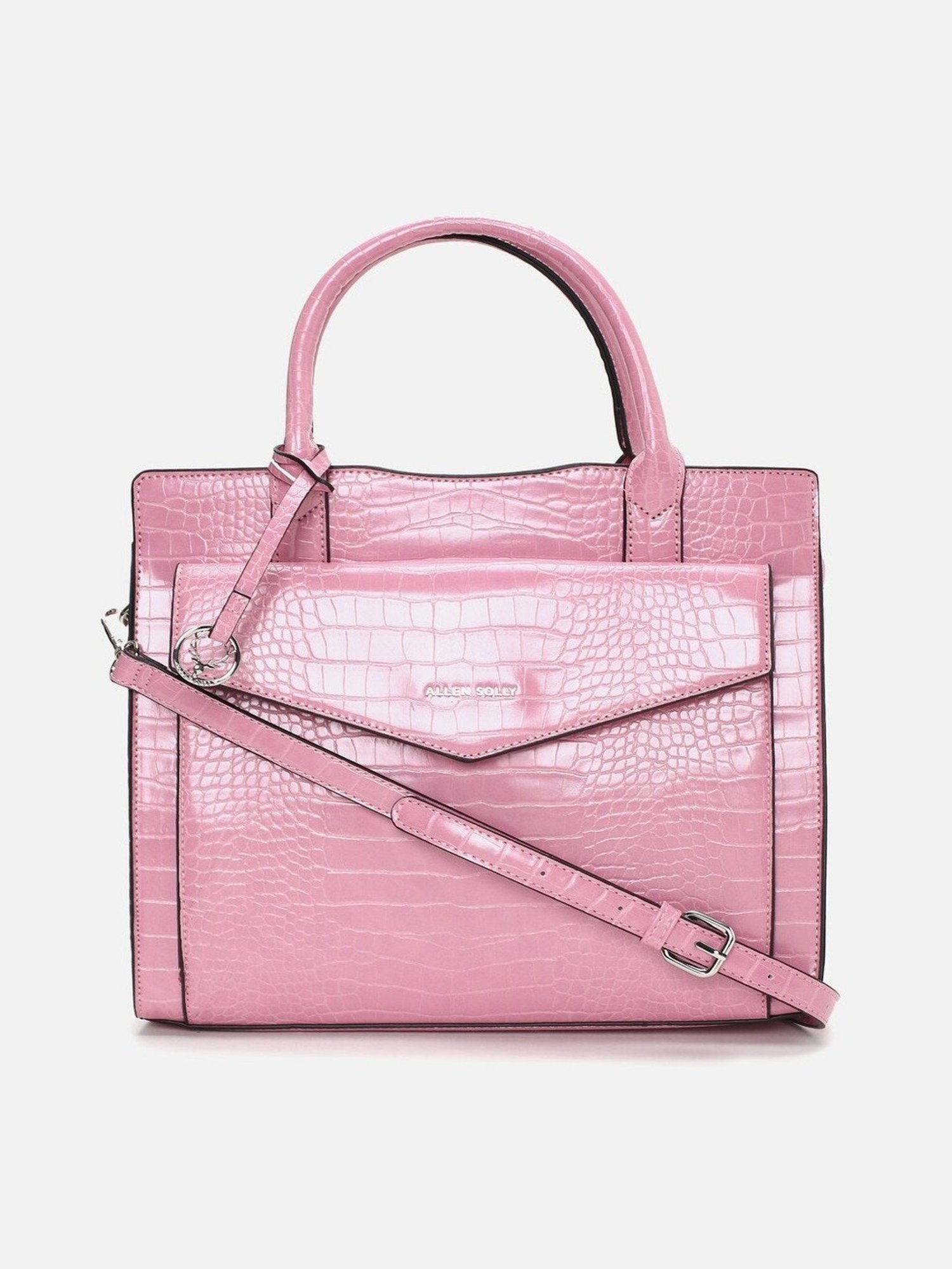 Allen Solly Pink Textured Medium Handbag