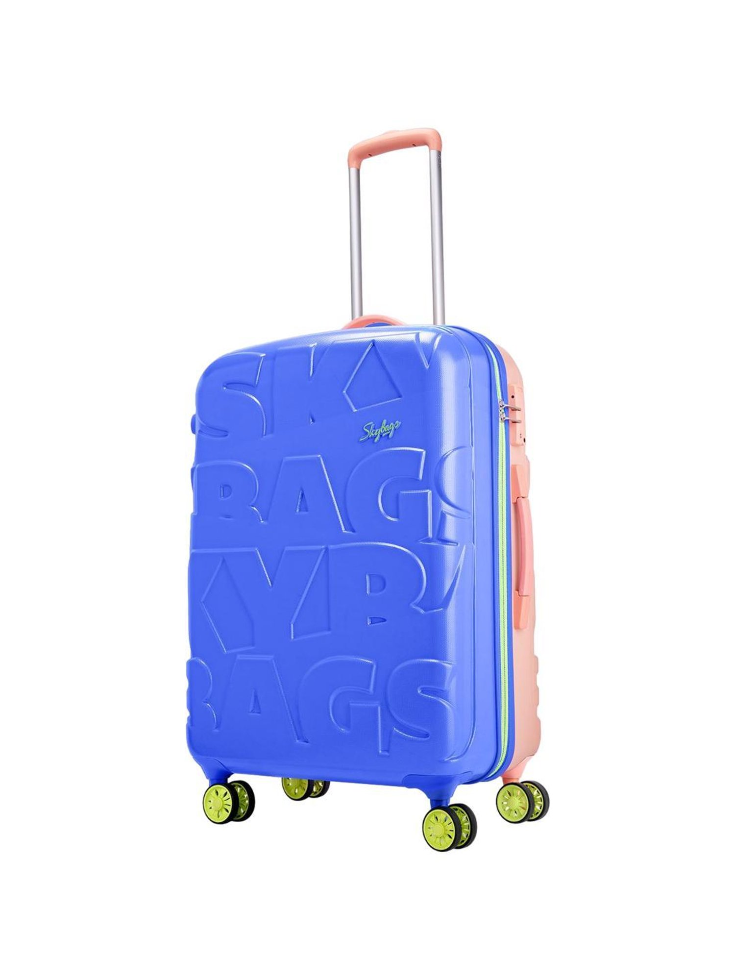 Skybags Dazzling Blue Amber Textured Hard Medium Trolley Bag - 28.5 cm