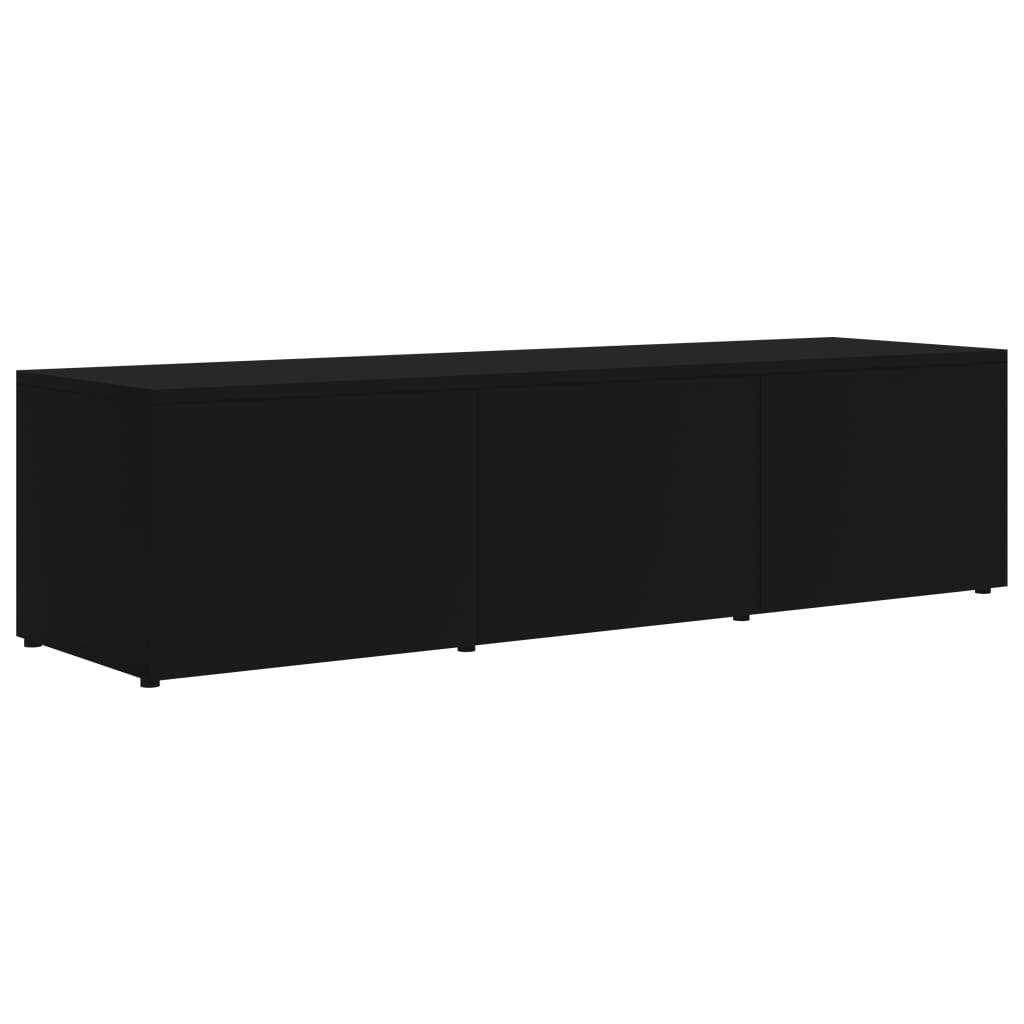 vidaXL TV Cabinet Black Chipboard Media Storage Stand Lowboard Home Furniture