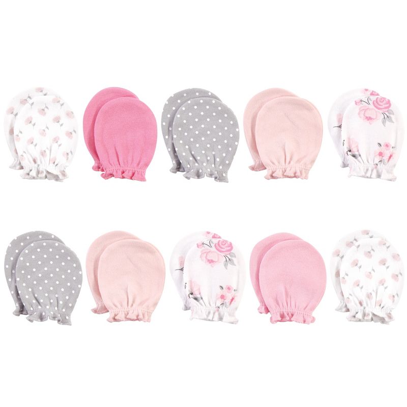 Luvable Friends Baby Cotton Scratch Mittens 4pk, Owl, One Size