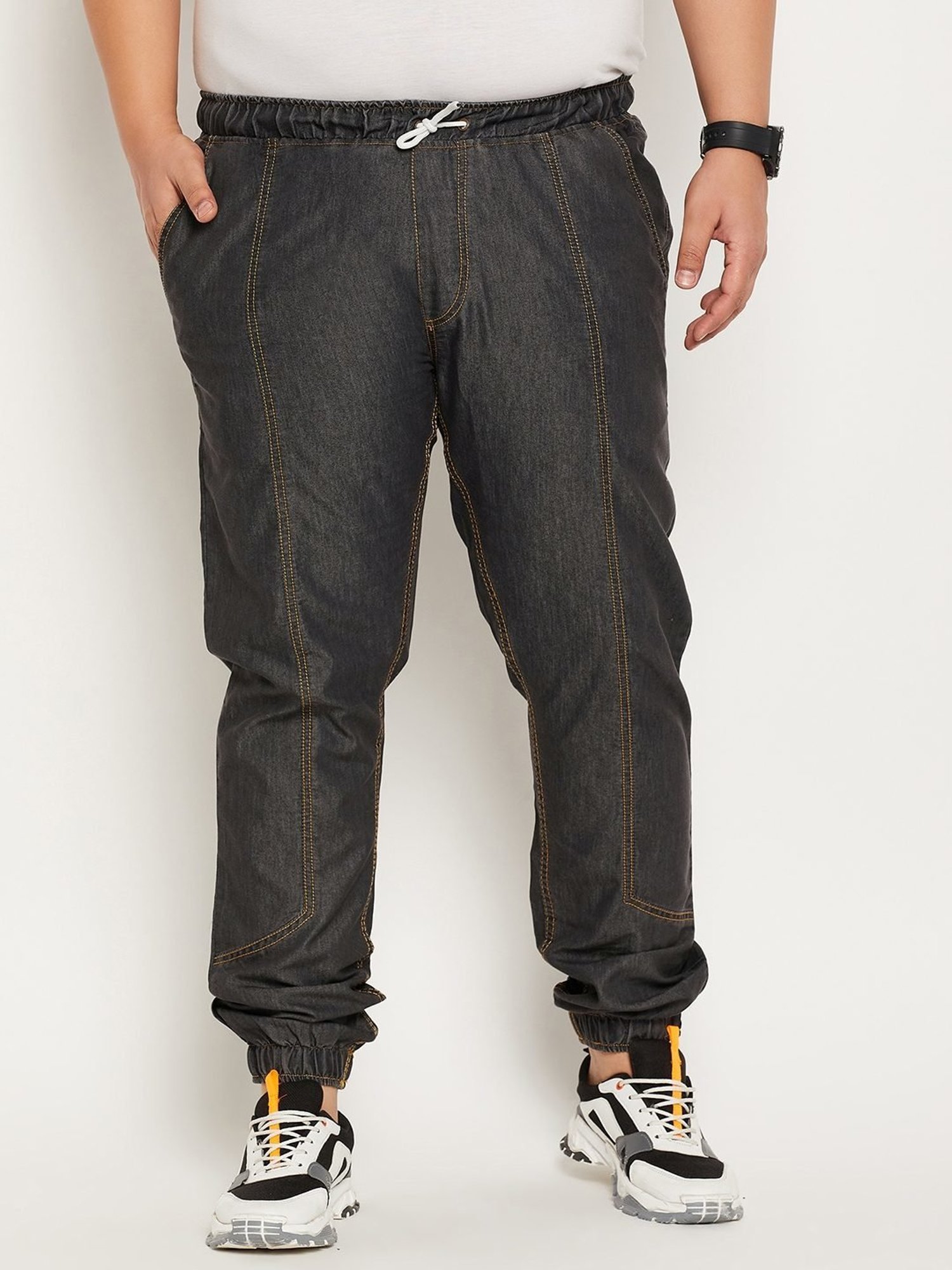 Bigbanana Shine Black Cotton Regular Fit Trousers