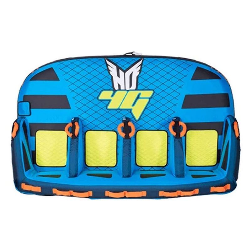 HO Sports HG 4-Person Multi-Directional Ride-On Chariot and Couch Style Towable Tube with Attachments