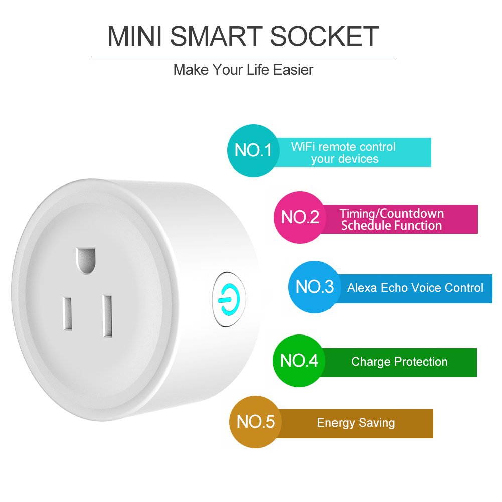 Avatar Controls Alexa Smart Plugs, WiFi Outlet Socket, Smart Outlets Remote Control Timer/On/Off Switch, Work with Google Home/IFTTT, APP Control, ETL FCC Listed (4 Pack)