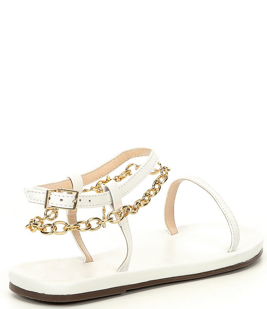 Schutz Celyna Leather Chain Detail Sandals