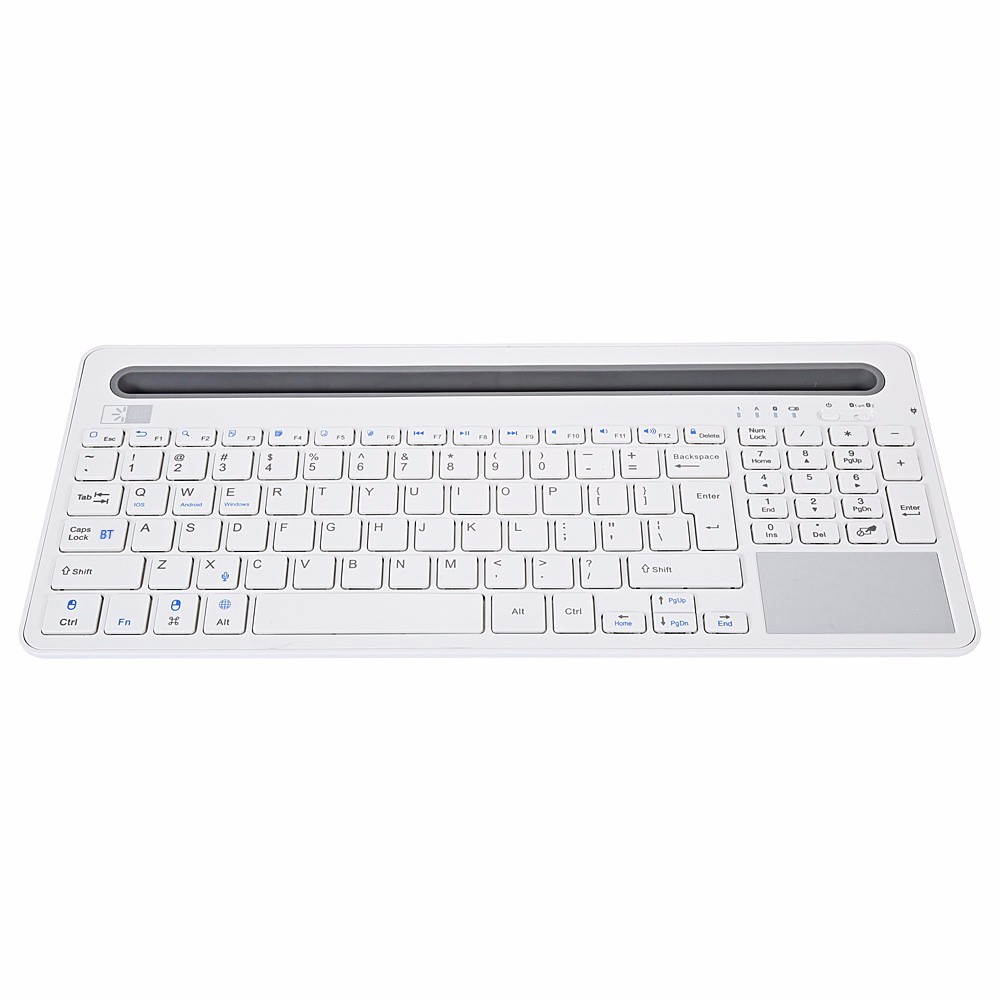Bluetooth 3.0 Technology Mini Ultra-slim Wireless Keyboard with Multi-touch Touchpad For Phone Tablet Laptop Smart TV White
