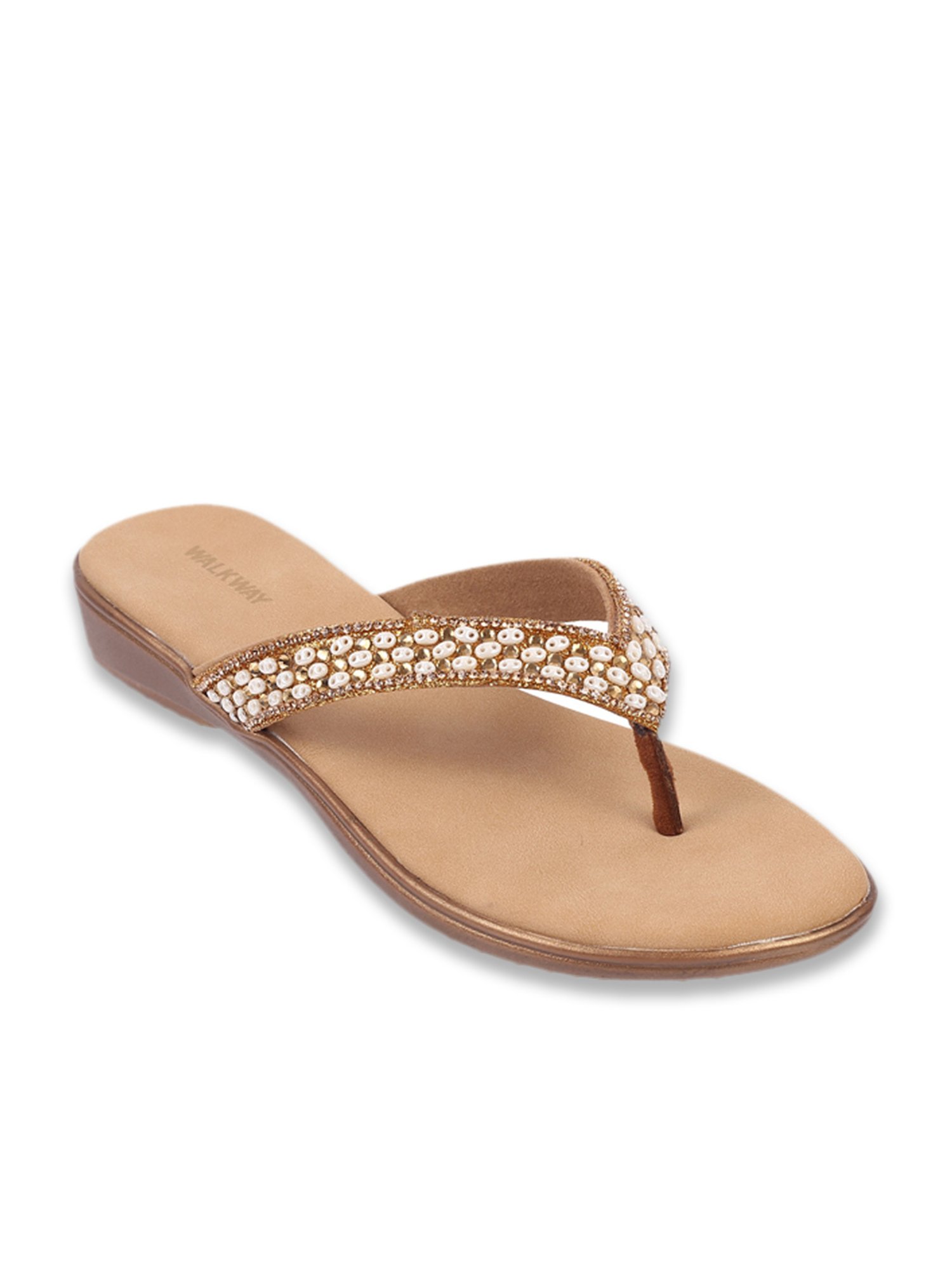 Walkway Women's Antique Gold Thong Sandals