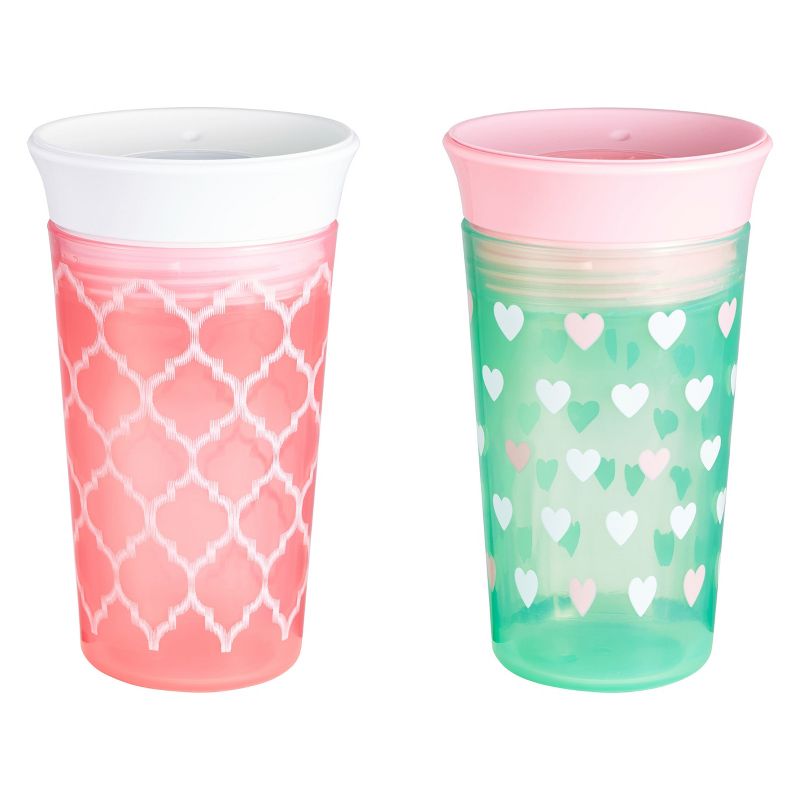 Tommee Tippee 2pk Insulated Straw Toddler Cup - Pink/Mint - 9oz