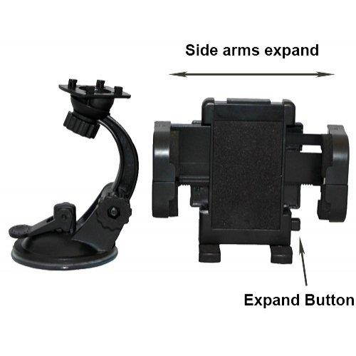 Xenda 360 degree Rotatable Universal Car Mount Windshield Cell Phone Holder Stand for AT&T Samsung GALAXY Note - Samsung GALAXY Note 2 SGH-I317 - Samsung Galaxy Rugby Pro - Samsung Galaxy S 3 SGH-i747