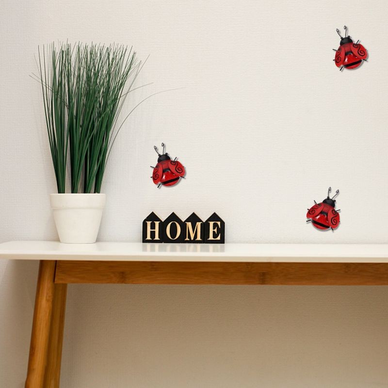 1pc Outdoor Ladybird Craft Statue Iron Garden Villa Decoration Indoor Adornment