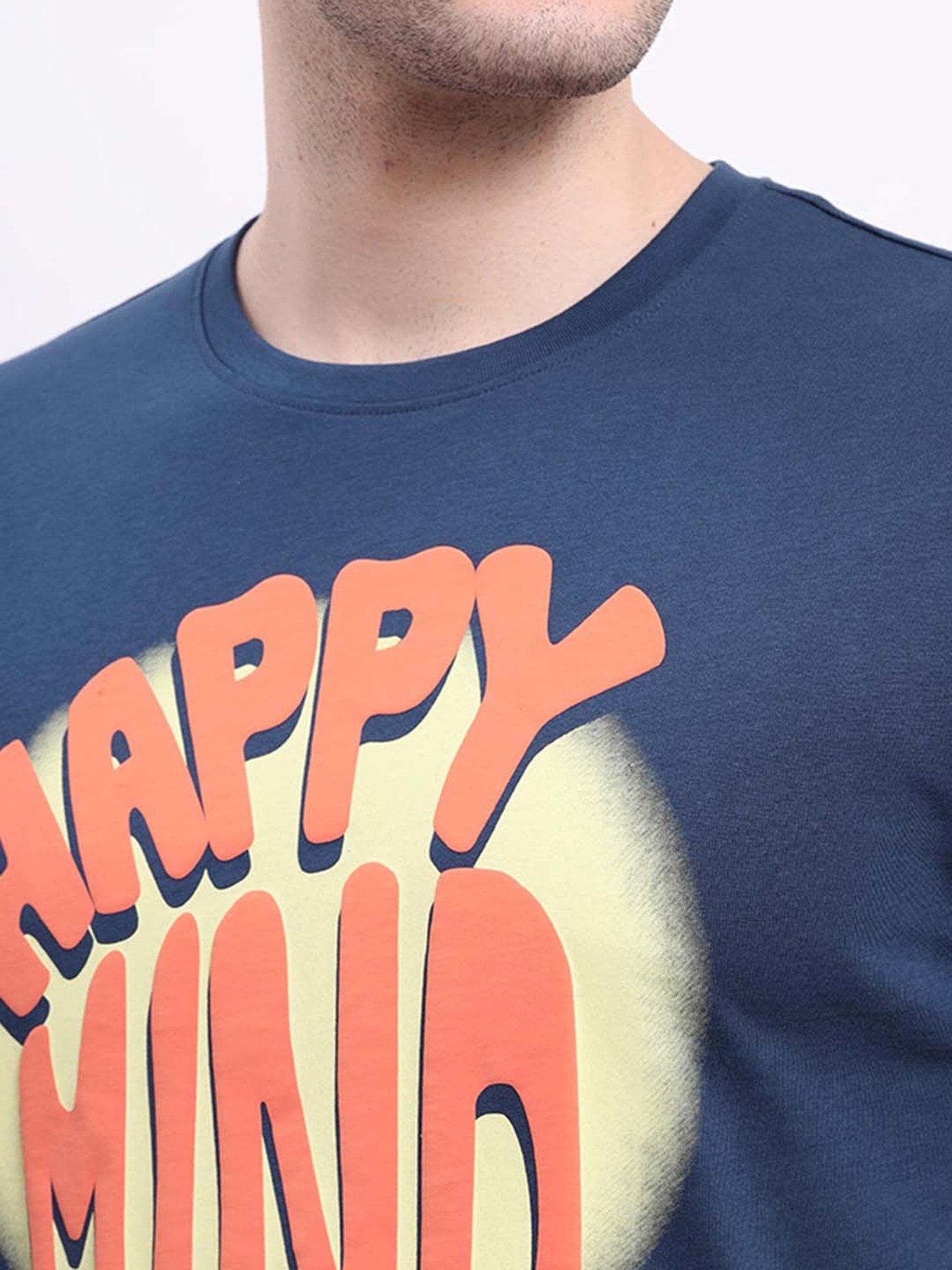 Lee Navy Regular Fit Graphic Print Cotton Crew T-Shirt