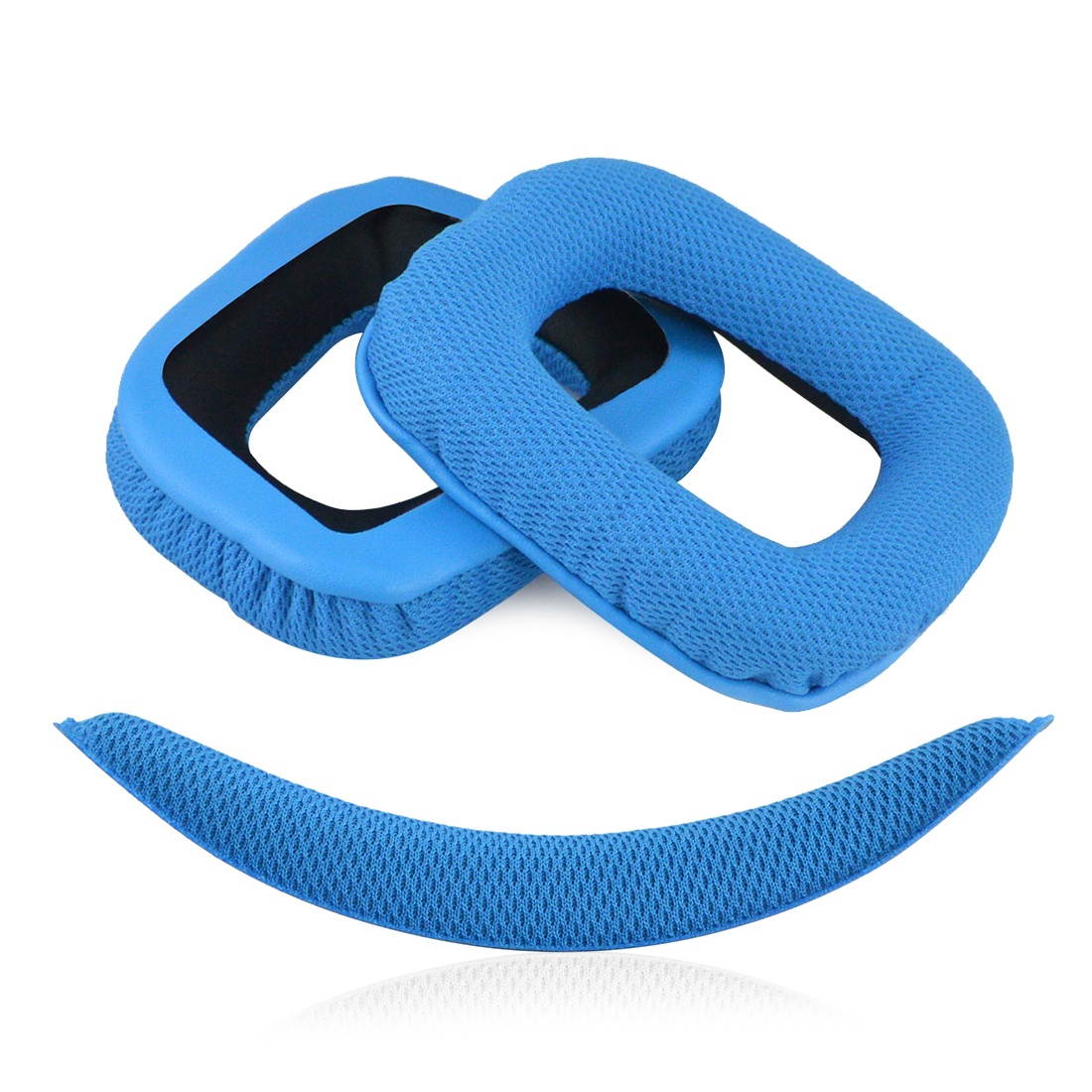 Geekria Replacement Earpads Ear Pads Cushions for Logitech G430 G930 Headphones + Replacement Headband / Cushion Pad Repair Parts (Blue)