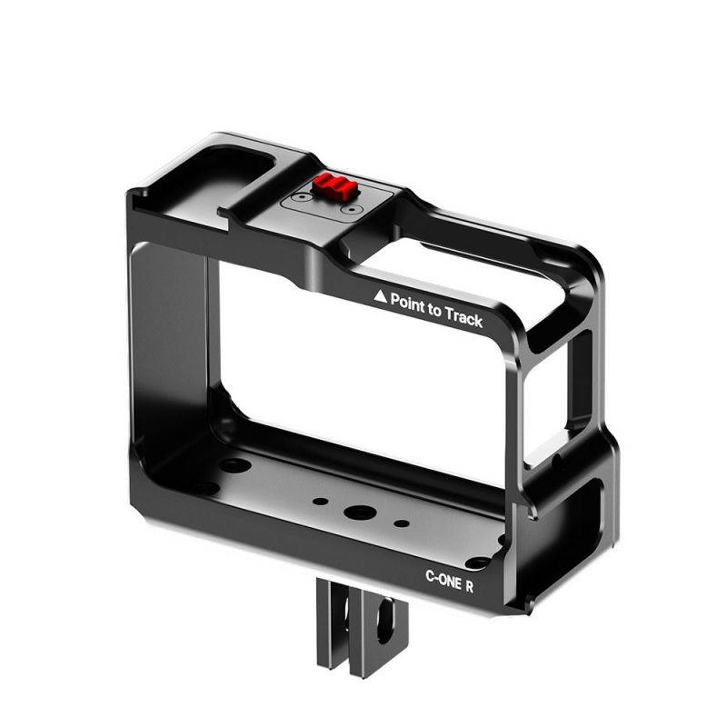 Ulanzi C-ONE R Aluminum Alloy Camera Cage Portective Case Mounting Bracket with Dual Cold Shoe Mounts 1/4 Thread Compatible with Insta360 ONE R Series Camera