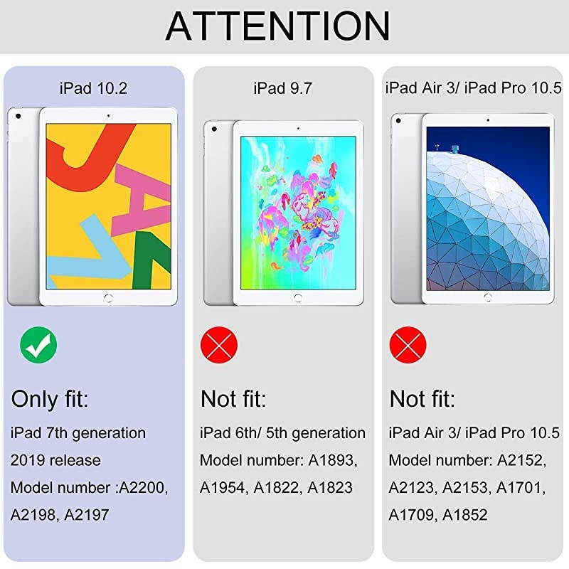 New iPad 102 Case 2019 with Pencil Holder Premium Shockproof Case with Auto SleepWake Feature for iPad 102 inch 7th Generation