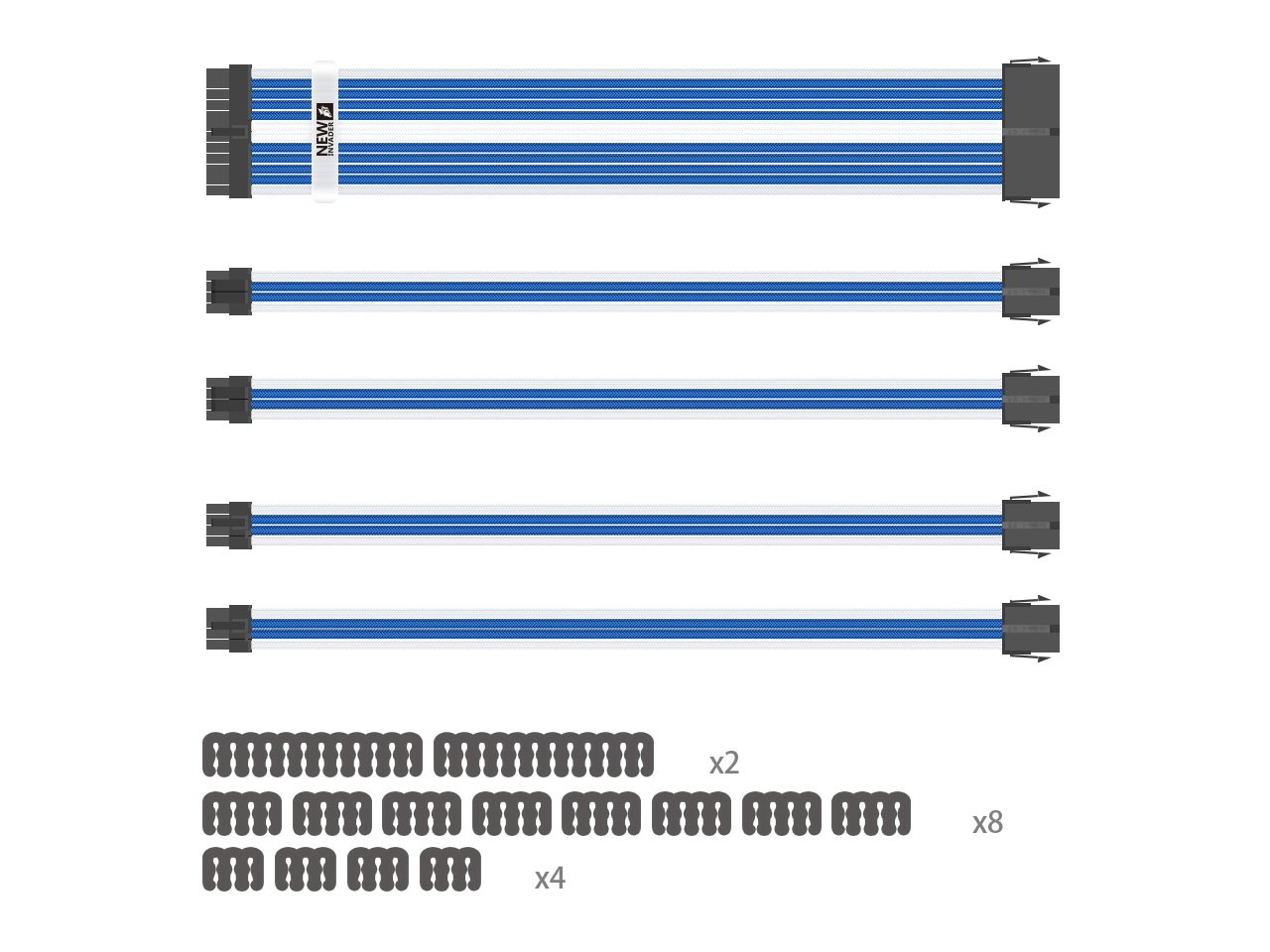 Graphics Card 6+2Pin 8Pin Male to Male Adapter Power Cable for Great Wall Dragon Module Power Supply with Net Cover,Black,about 58cm
