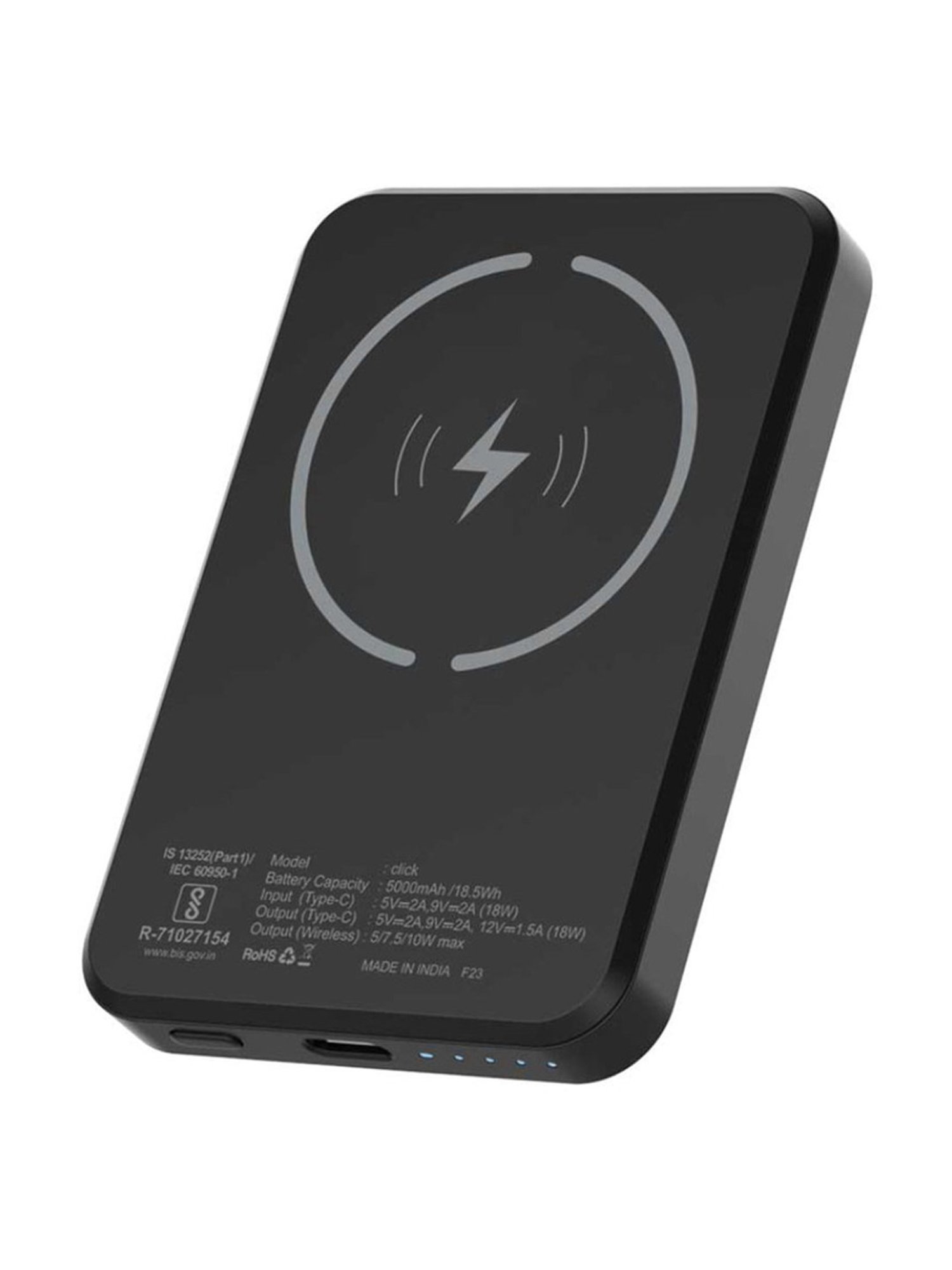 Stuffcool Click 5000mAh Magnetic Wireless Powerbank (Black)