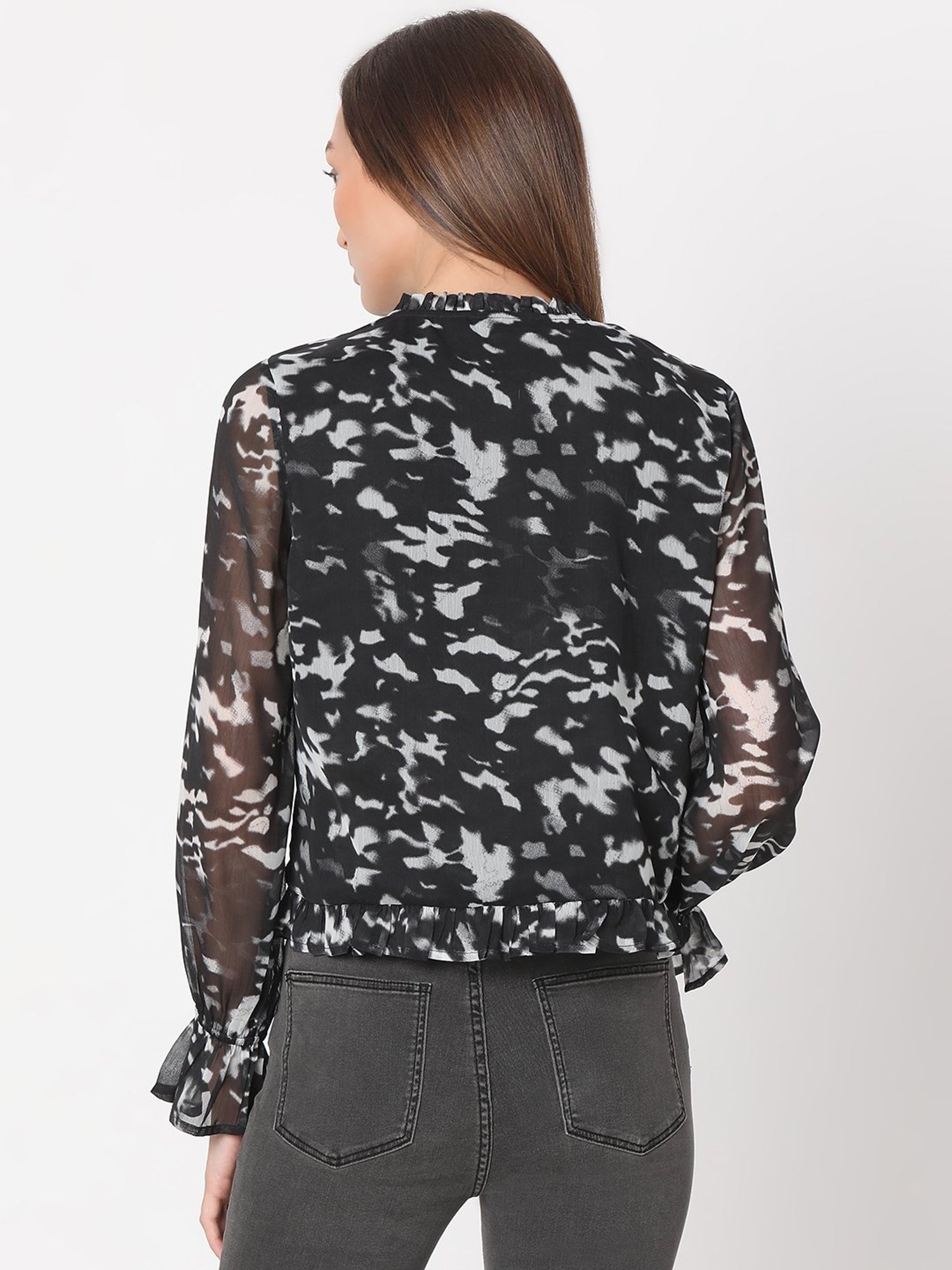Vero Moda Black & White Printed Top