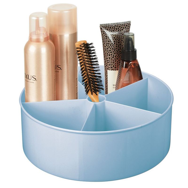 mDesign Lazy Susan Turntable, Bathroom Vanity Storage - Blue