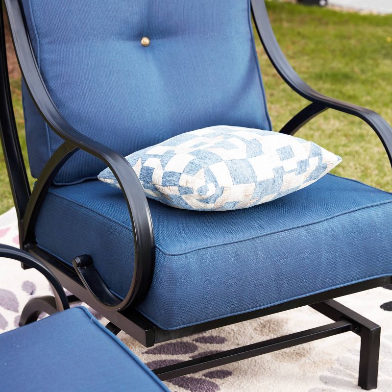 Steel Spring Patio Accent Chair Blue - Lokatse
